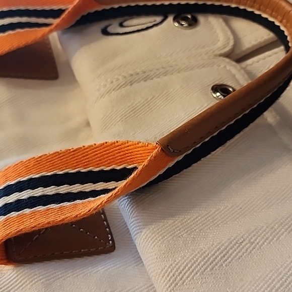 ‼️NWOT Pottery Barn White and Orange Seacliff Canvas Tote with Striped Handles - Picture 16 of 17